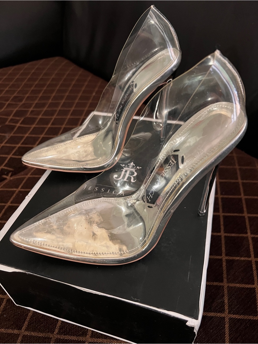 Jessica Clear Transparent Pointed-Toe Stiletto Pumps